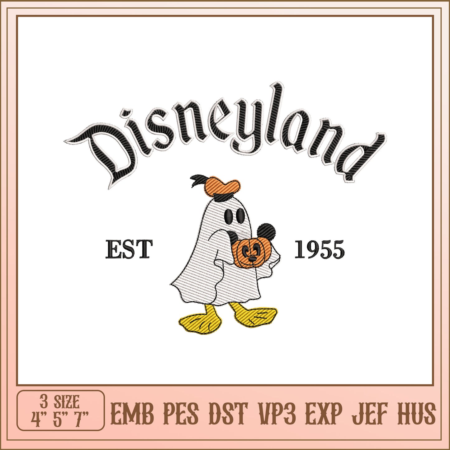 Disneyland Ghost Embroidery Design for Birthday Celebrations