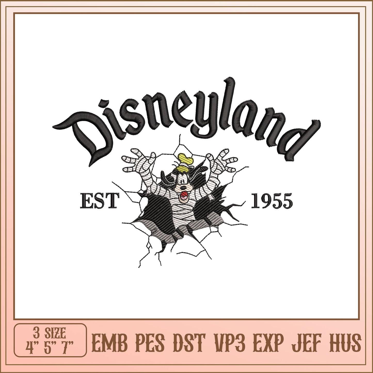 Disneyland Goofy Mummy Embroidery