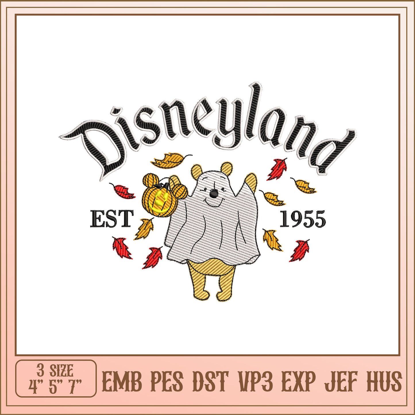 Disneyland Pooh Halloween Embroidery