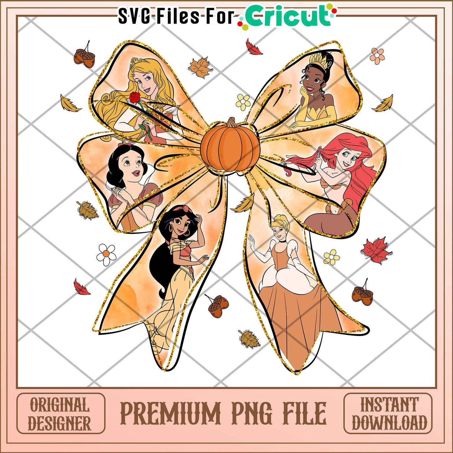 Disney princess fall bowwtie png, halloween candy png, halloween decor png