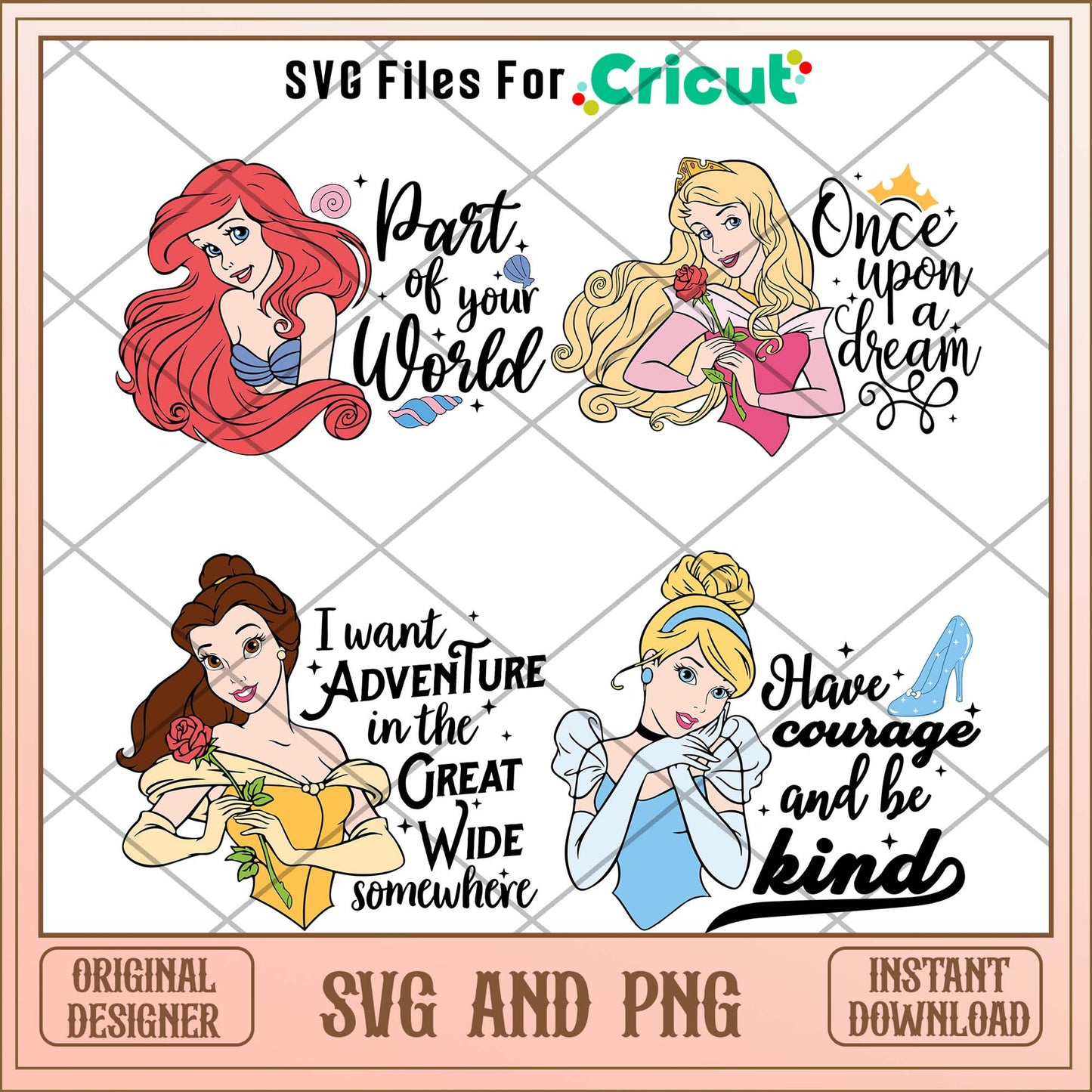 Disney princess sayings svg bundle