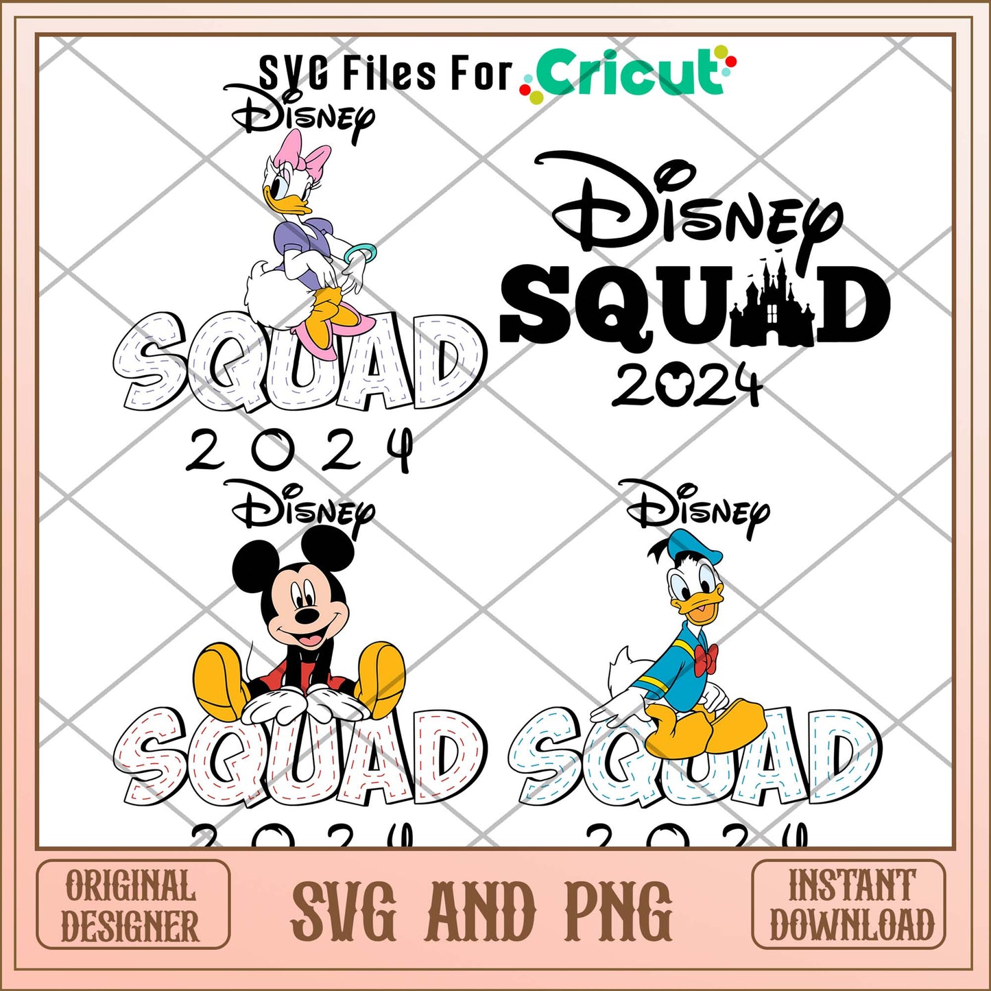 Disney characters squad 2024 svg bundle