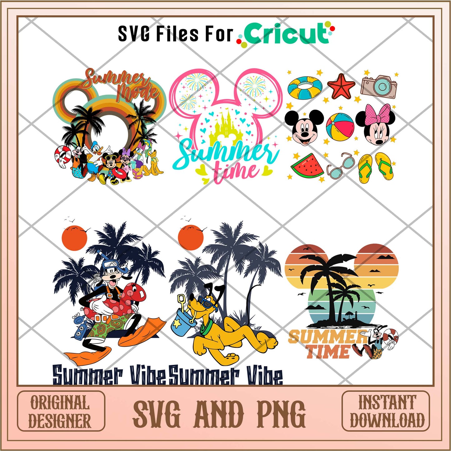 Disney summer clipart svg bundle