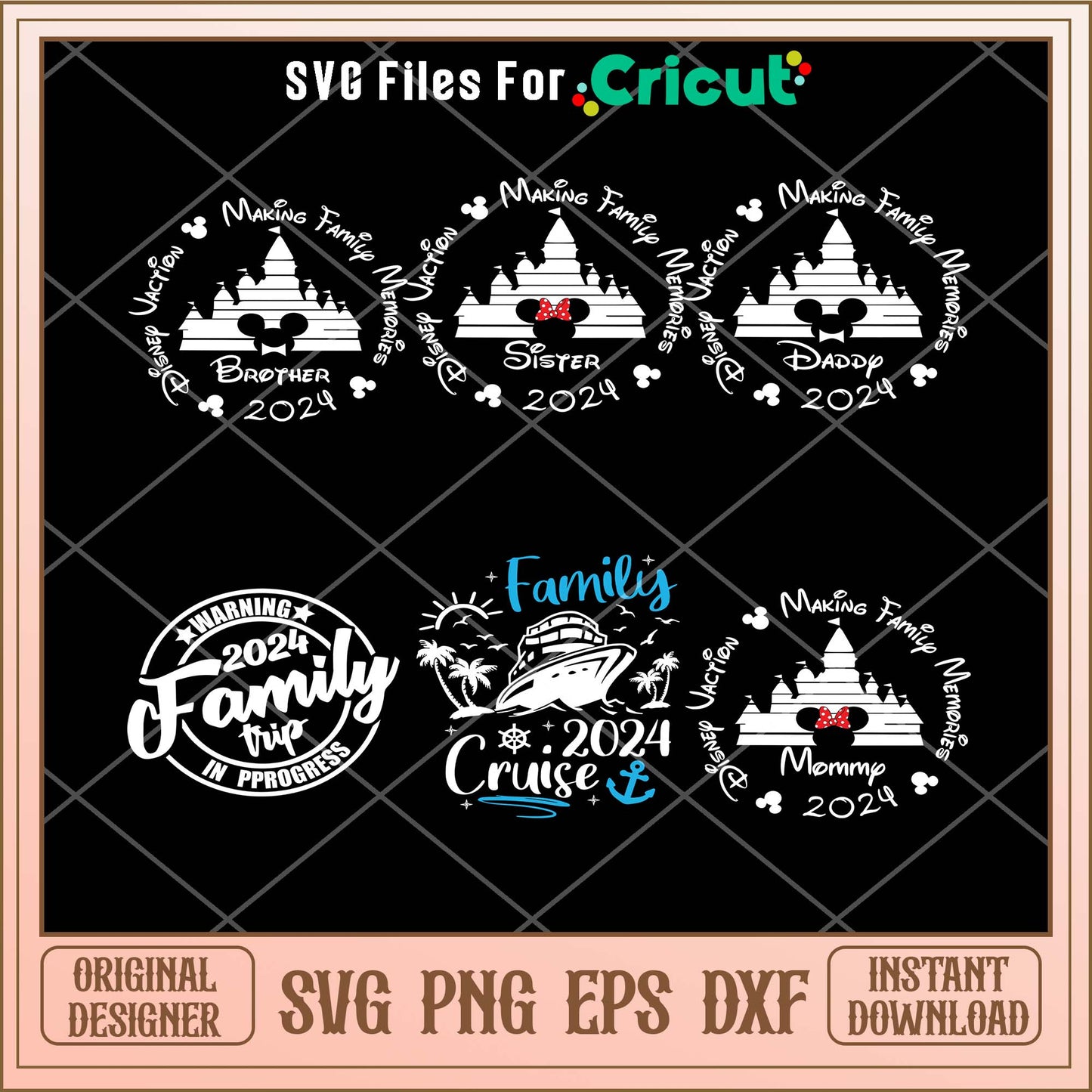 Disney cartoon circle logo svg bundle