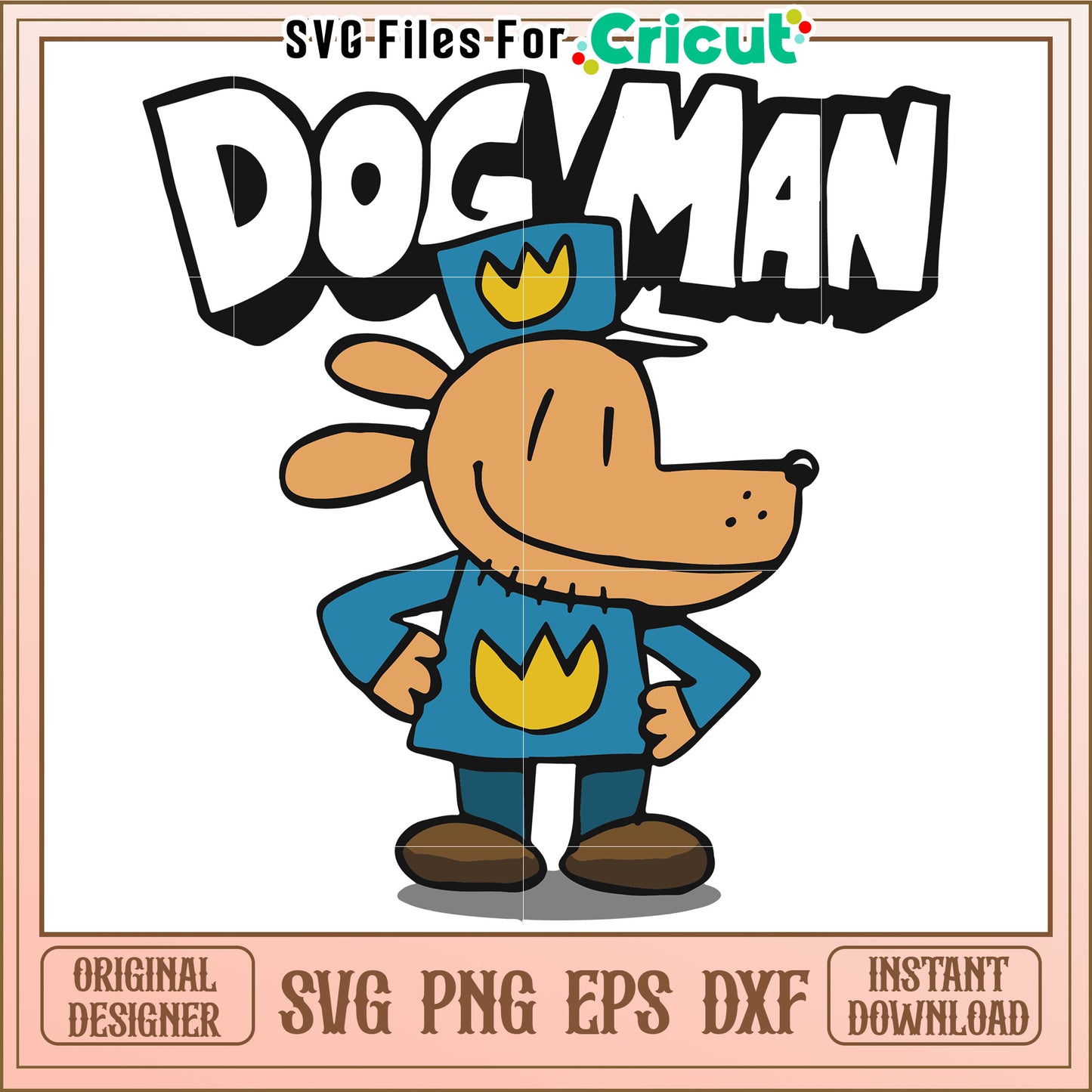 Dog Man character illustration, a fun cartoon for kids adventures