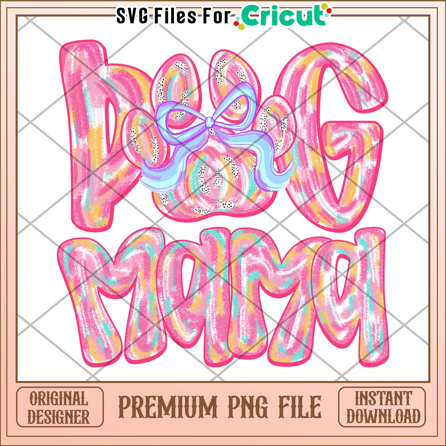 Dog Mom Paw Print PNG Design