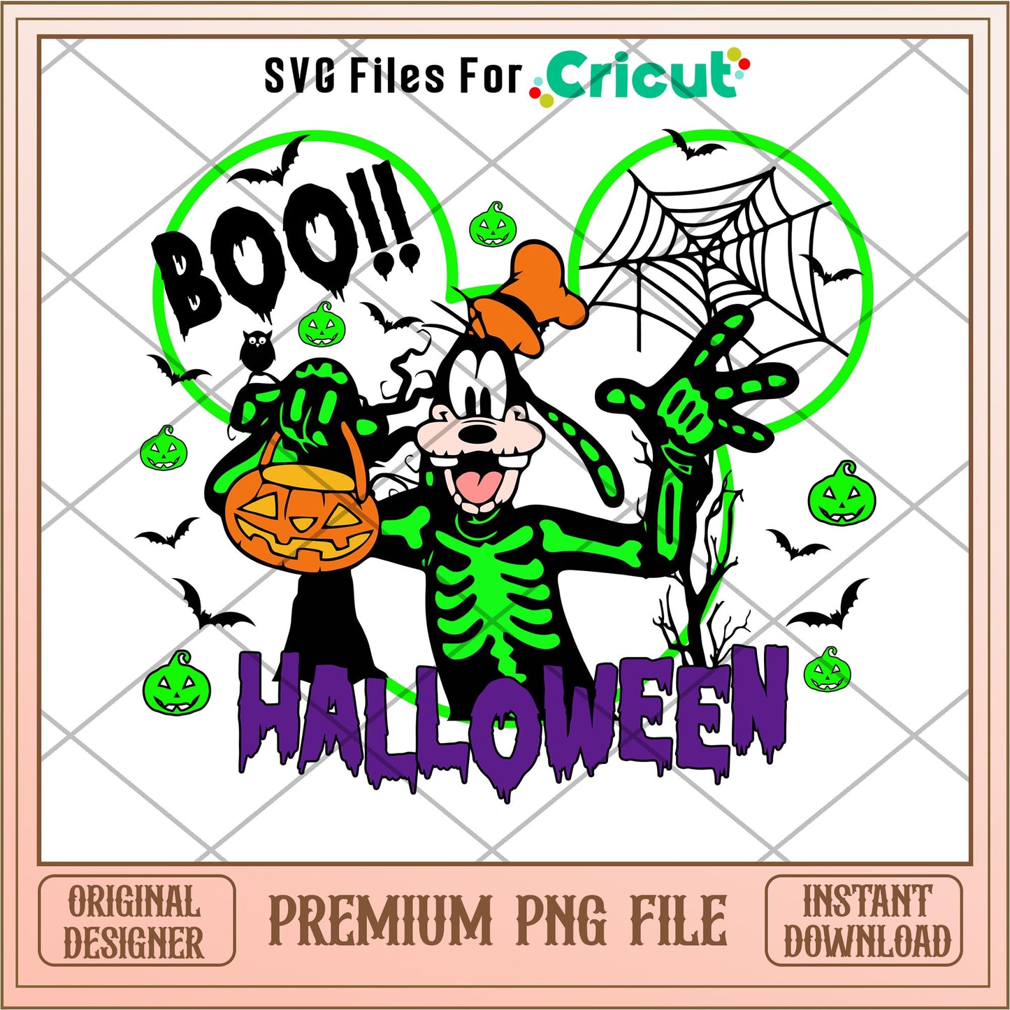 Dog goofy boo halloween png, Disney characters png, Digital Download