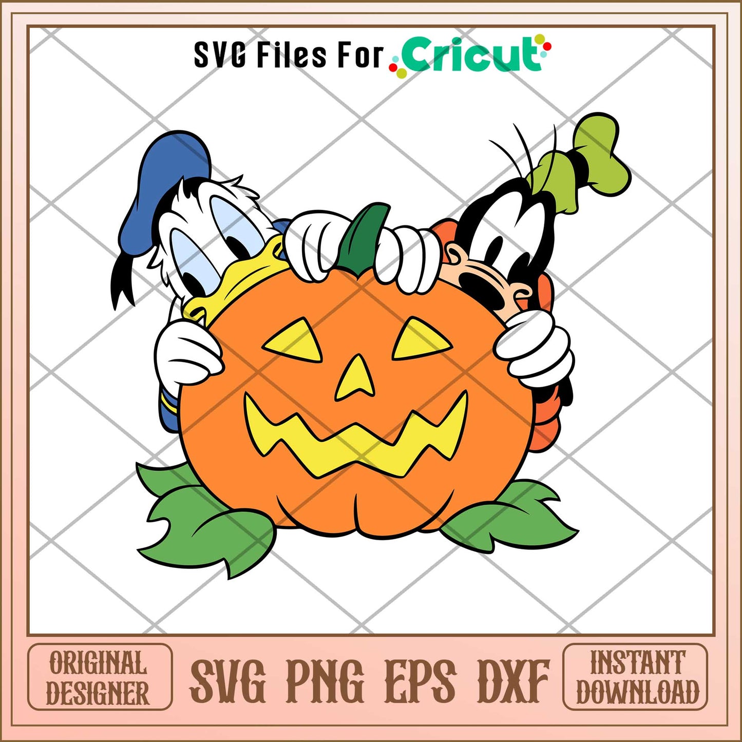 Donald Duck And Goofy Pumpkin Halloween svg, Disney characters svg, Digital Download