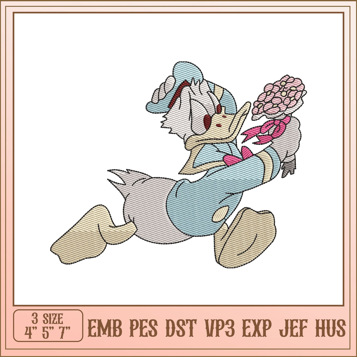 Donald Duck Embroidery Design for Kids Fun and Playful Art