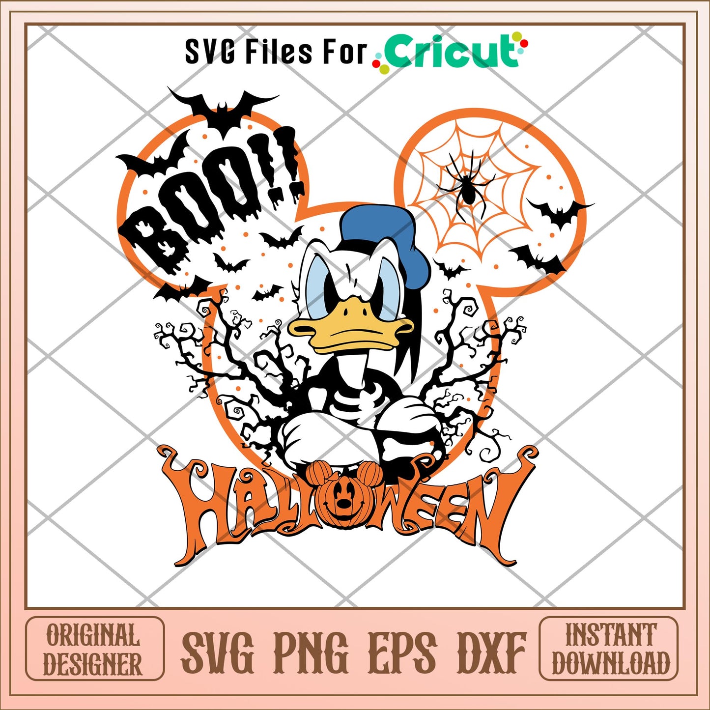 Donald duck boo halloween svg, Donald duck svg, halloween svg