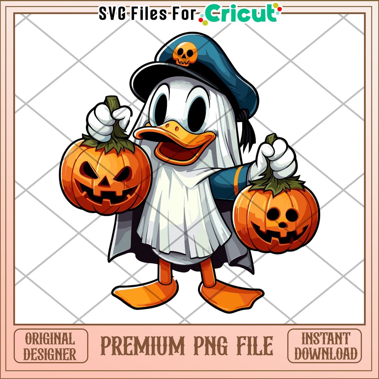 Donald cute chibi ghoul png, spirit halloween png, halloween candy png