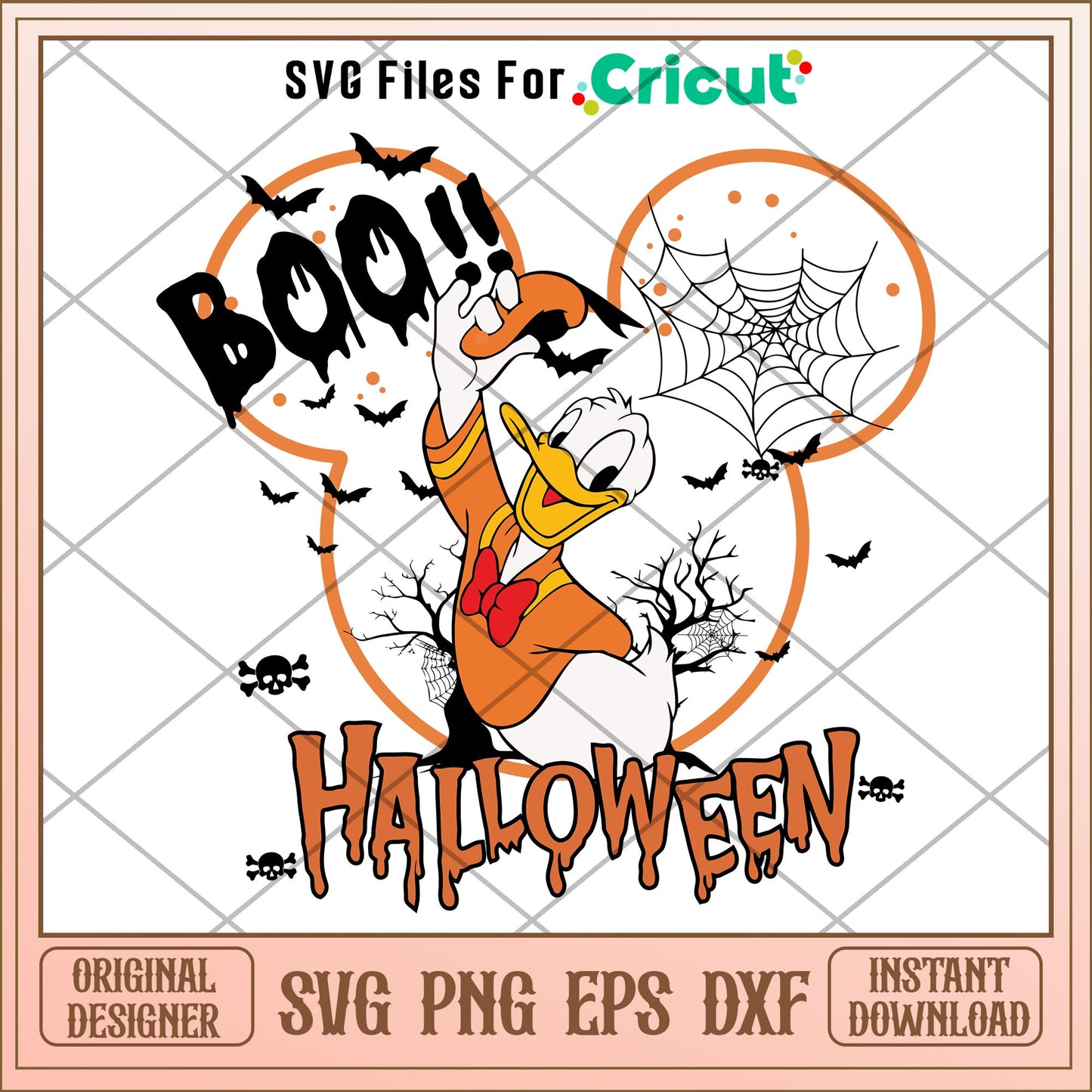 Donald duck Boo halloween svg, Disney characters svg, Digital Download