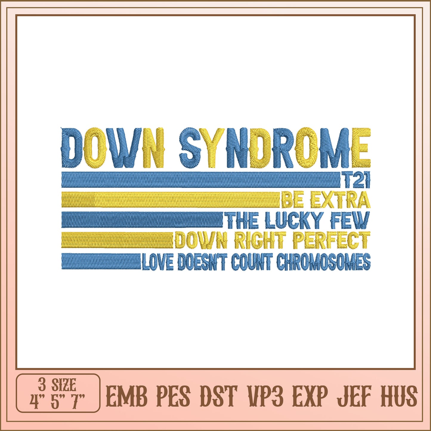 Down Syndrome Embroidery Design