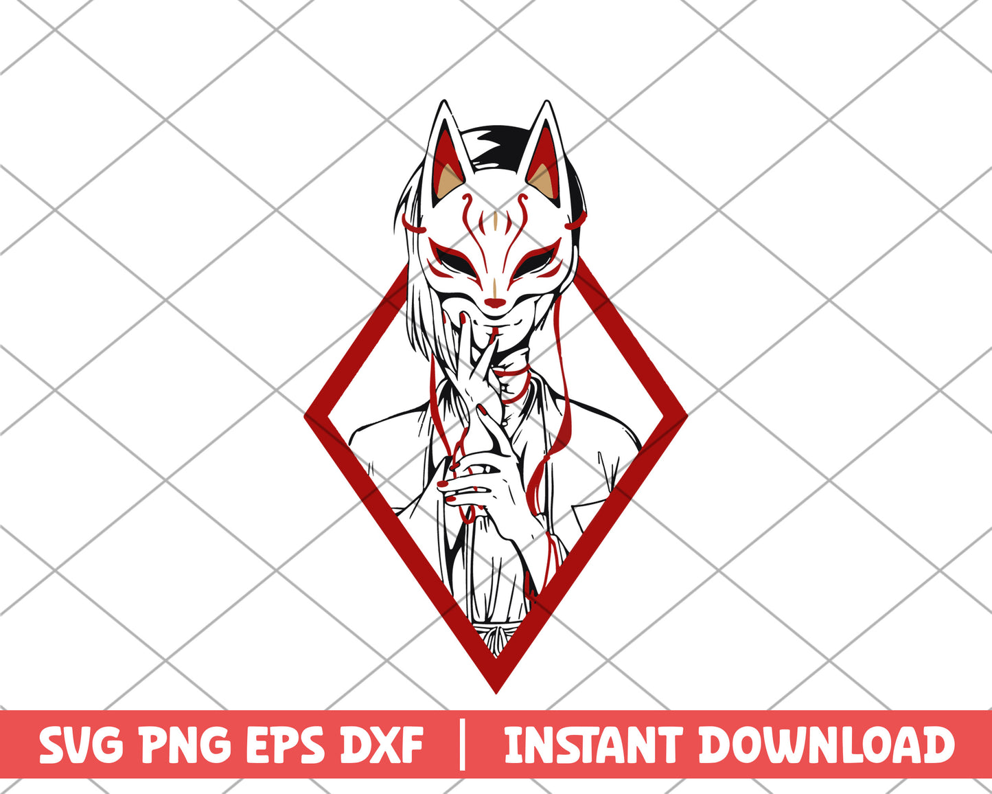 Dr.stone gen asagiri kitsune mask anime svg