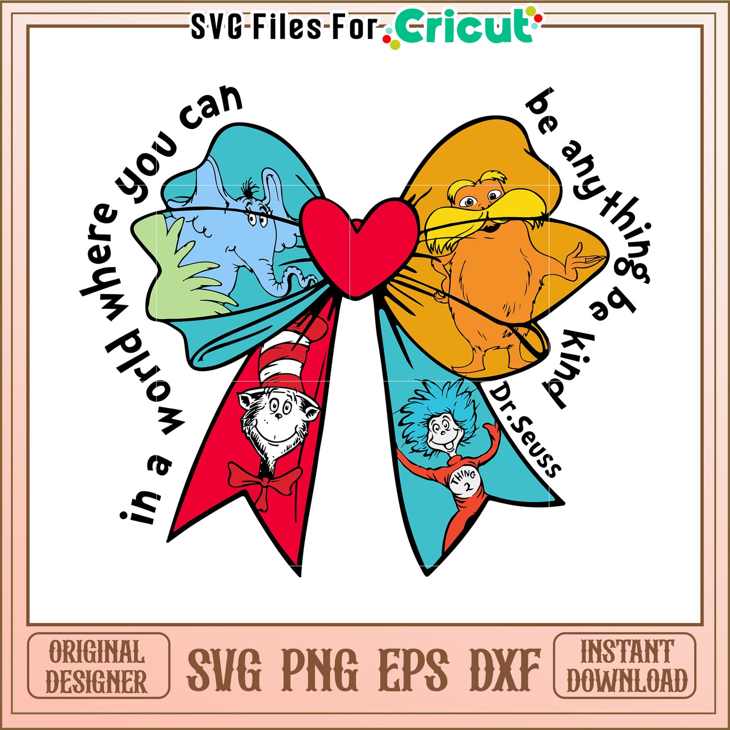 Dr Seuss Bow SVG, PNG, EPS, DXF