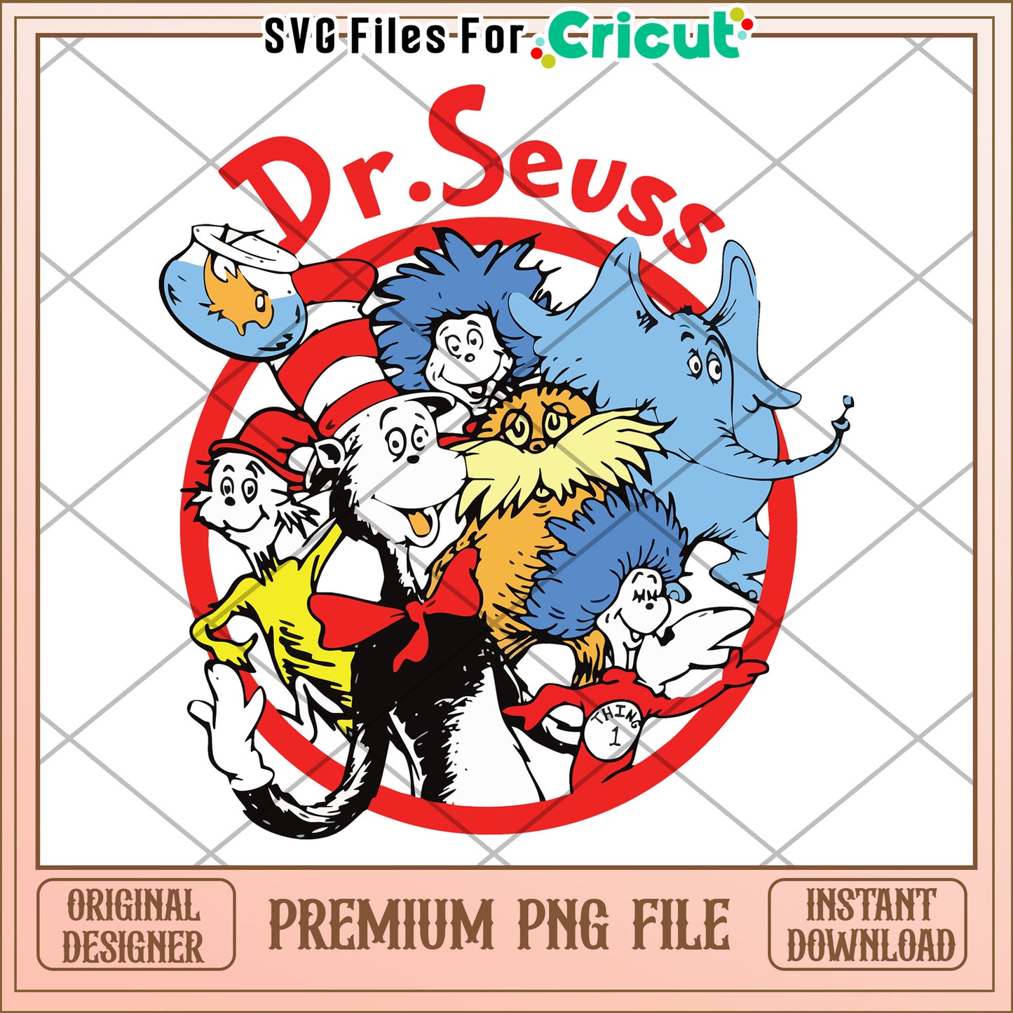 Dr Seuss Classic Characters PNG for Instant Download