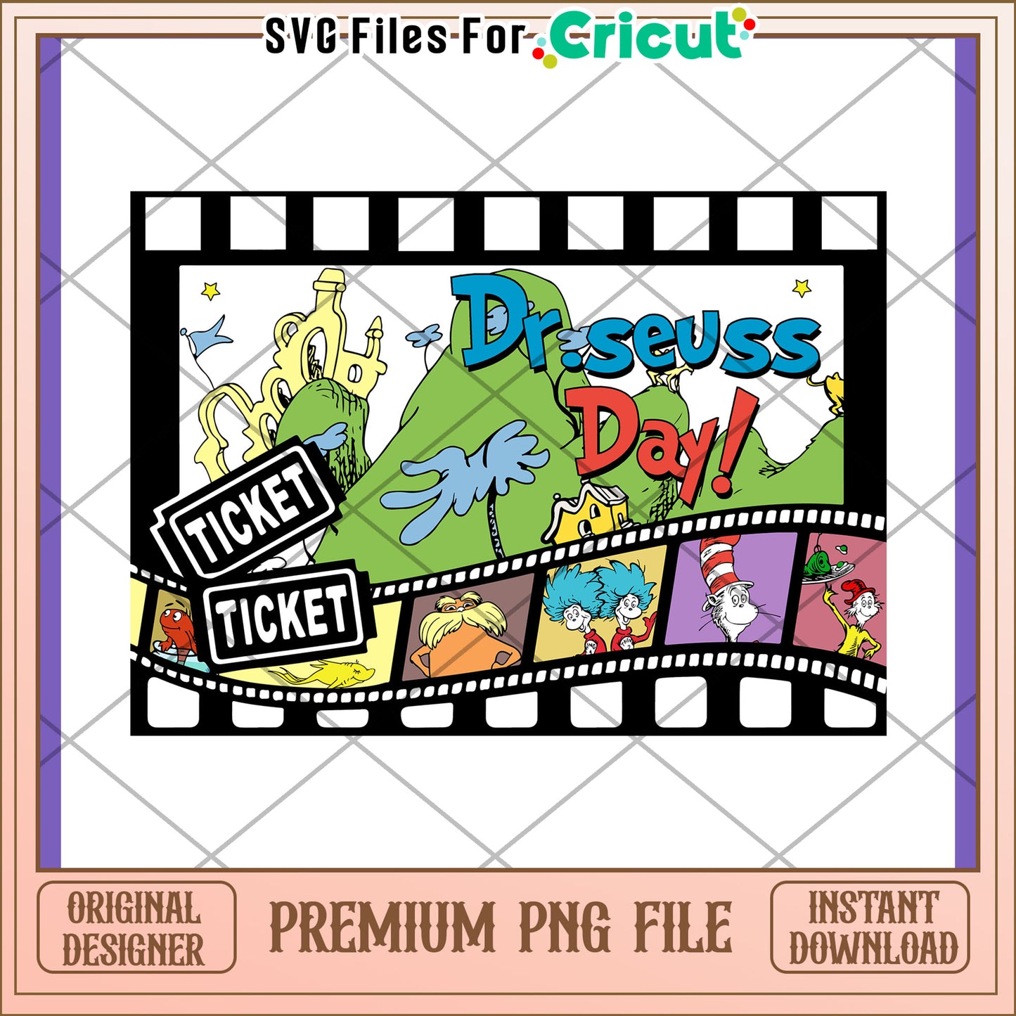 Dr Seuss Day PNG Design Instant Download