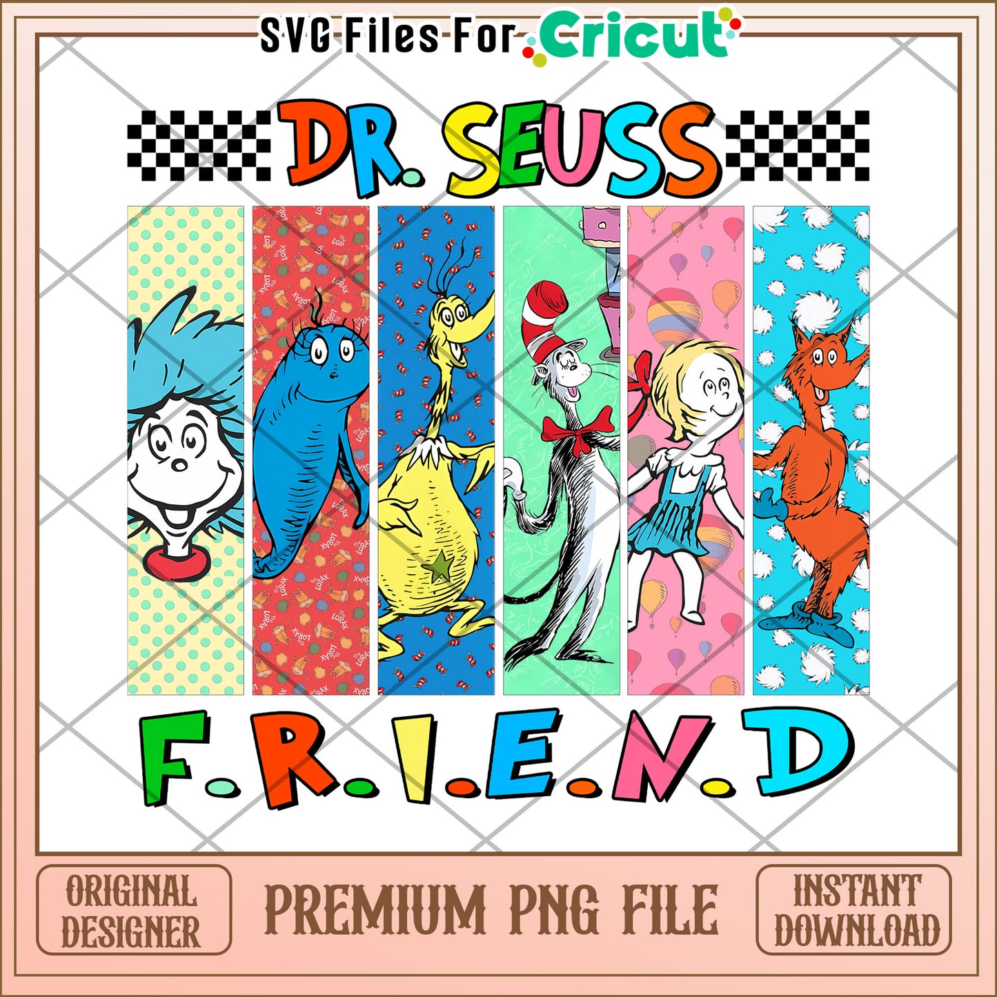 Dr Seuss Friends Colorful PNG Download for Crafts