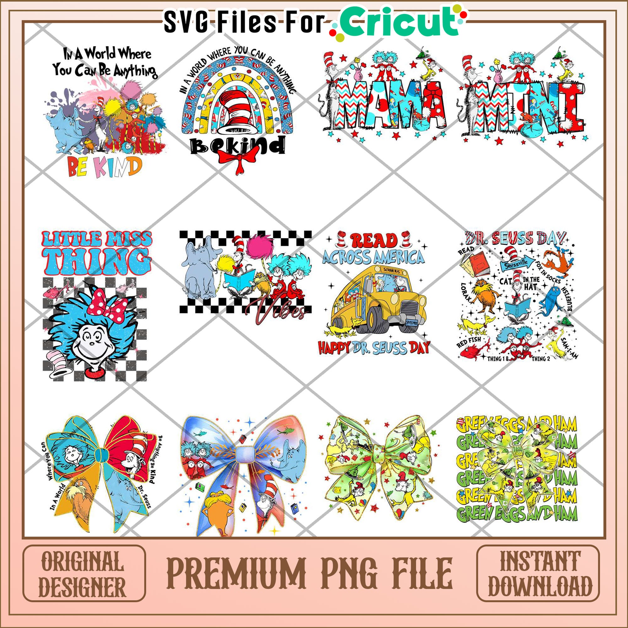 Dr Seuss Inspired Bundle PNG for Creative Projects – svg files for cricut