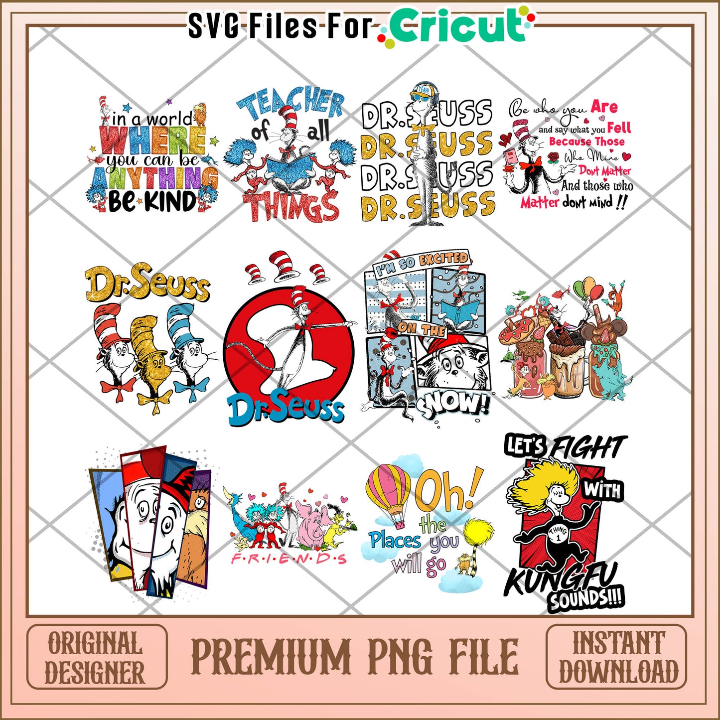 Dr Seuss Inspired PNG Bundle for Fun Craft Projects