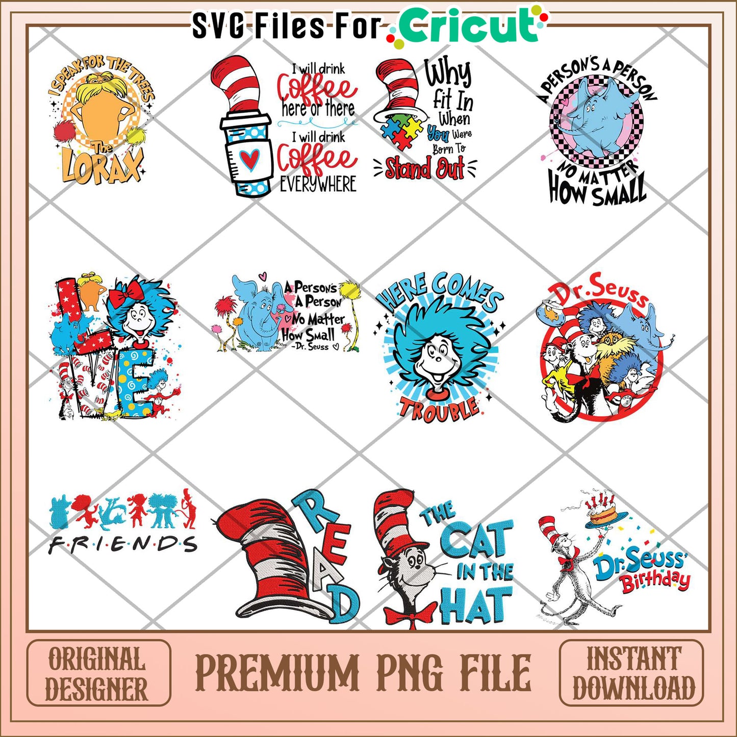 Dr Seuss Inspired PNG Bundle for Fun Creative Projects