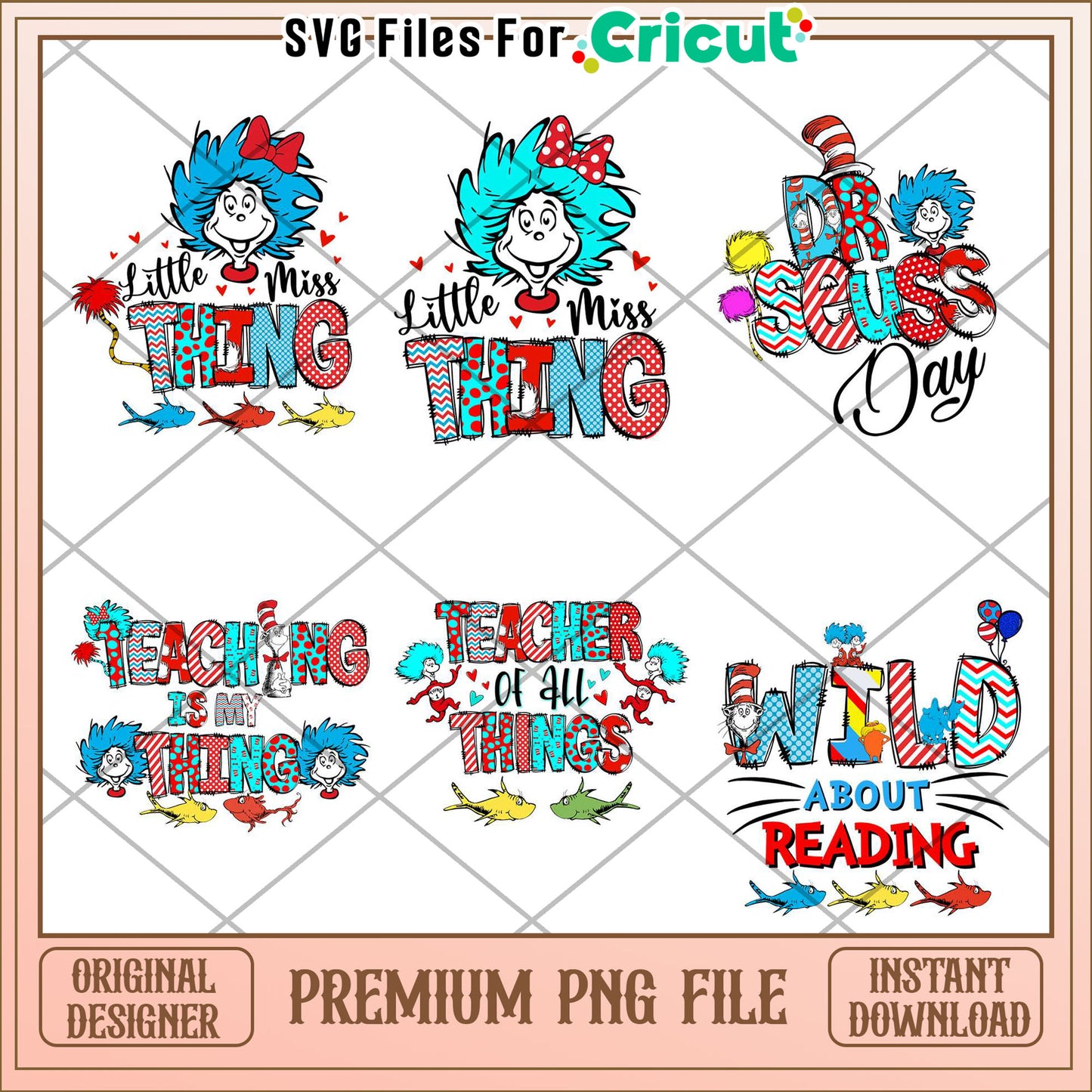 Dr Seuss Inspired Teaching Bundle PNG for Instant Download