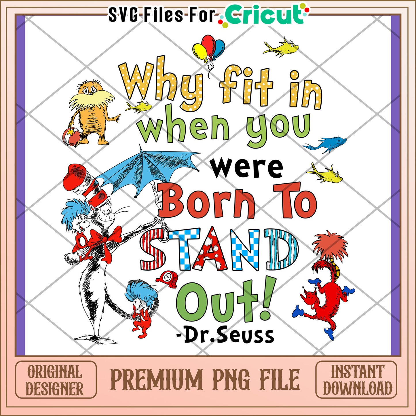 Dr Seuss Stand Out PNG Design