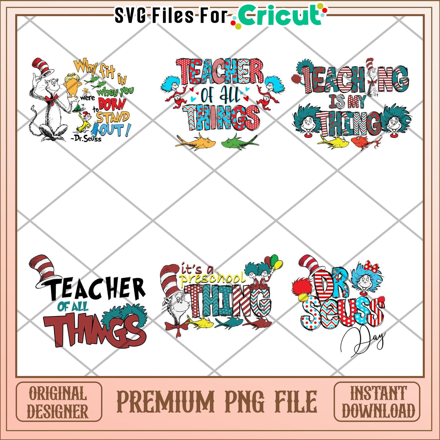 Dr Seuss Teacher Bundle PNG Fun Classroom Designs Download