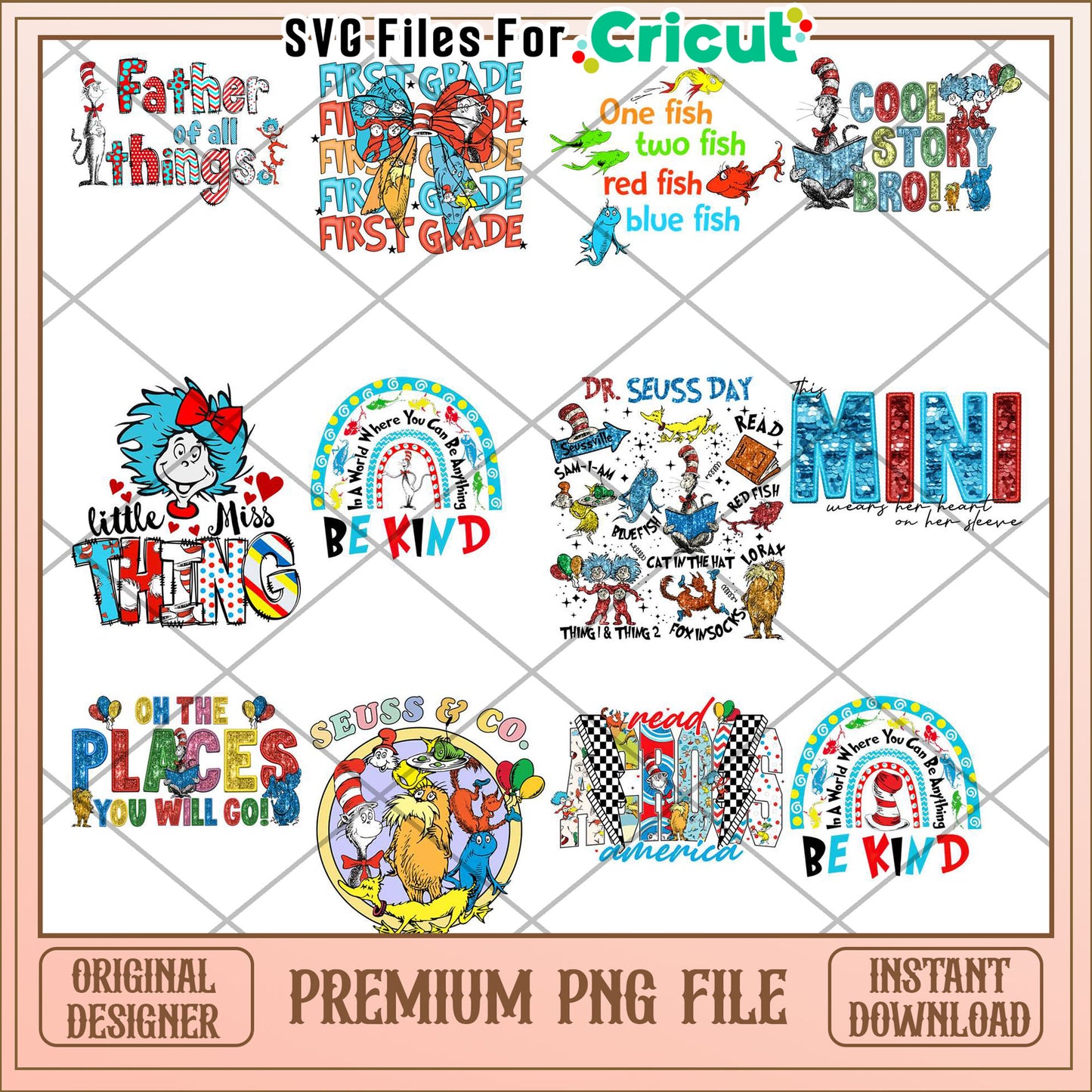 Dr Seuss Themed Bundle PNG Designs for Creative Projects