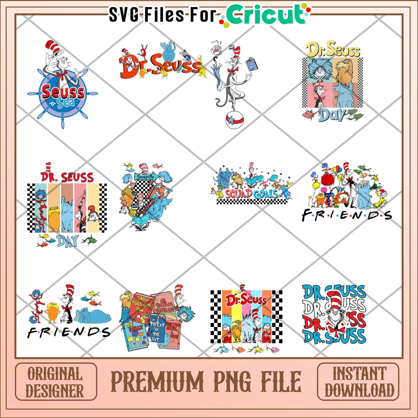 Dr Seuss Themed Bundle PNG Files for Creative Projects