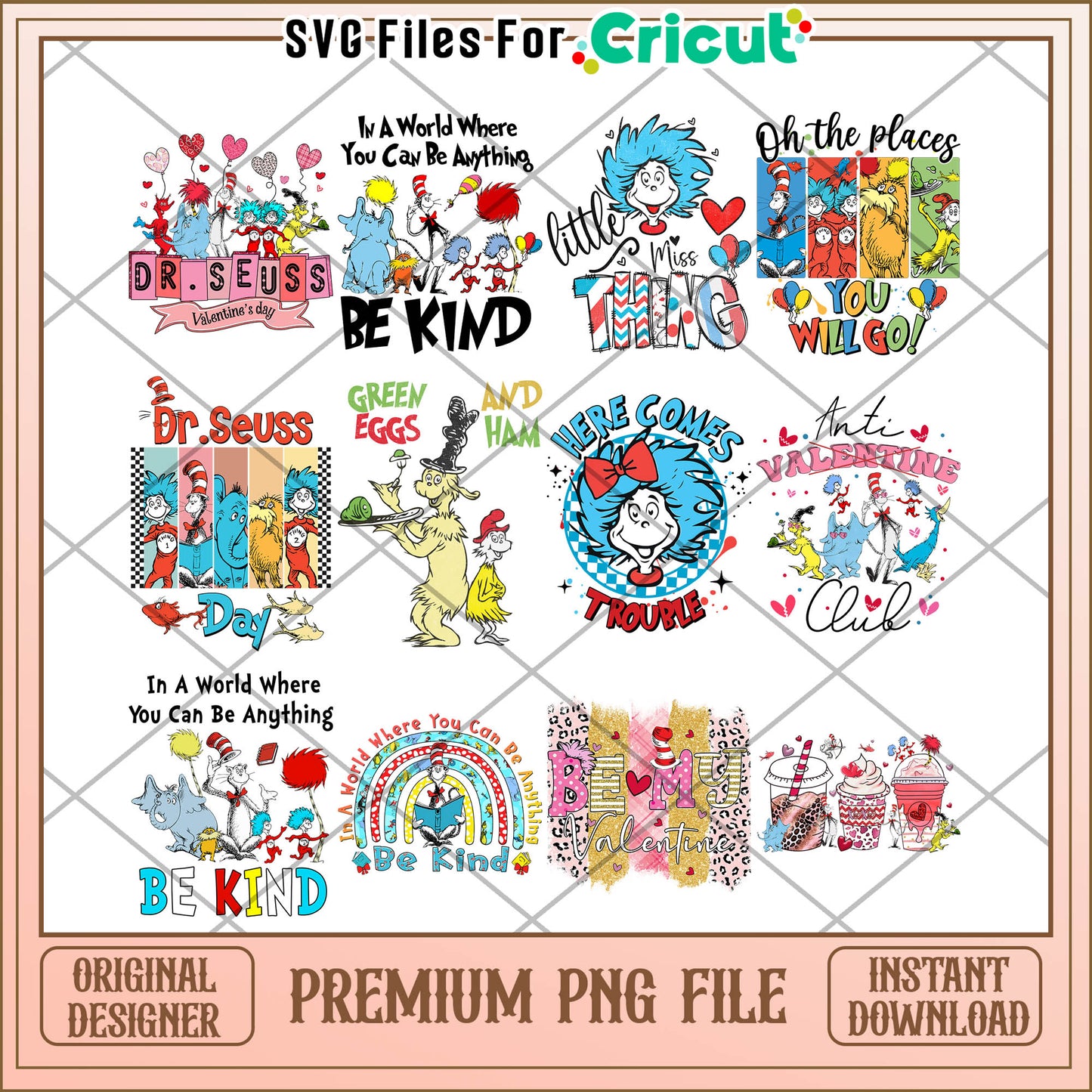 Dr Seuss Valentine Bundle Premium PNG Instant Download