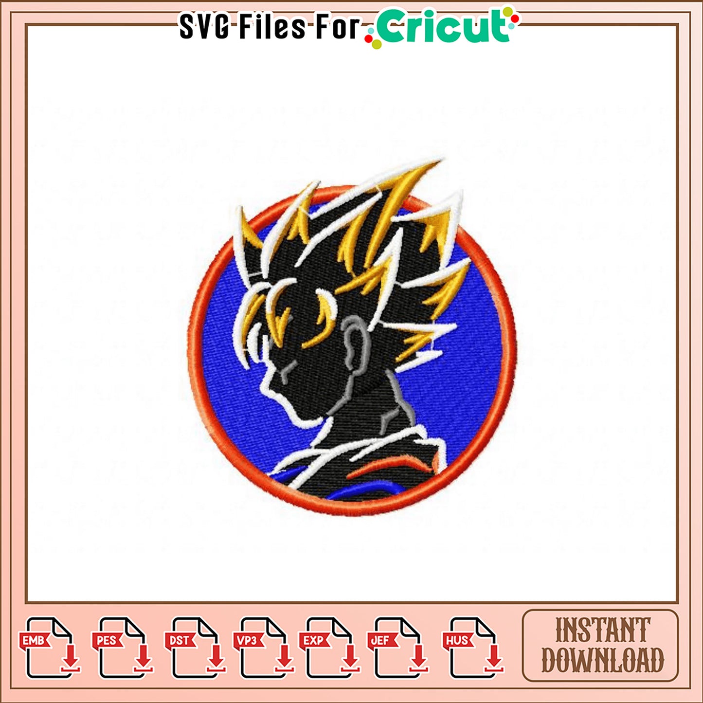 Dragon Ball Embroidery Design Instant Download Patch