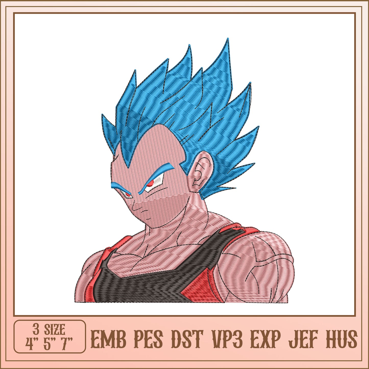 Dragon Ball Super Embroidery Design Super Saiyan Blue Goku