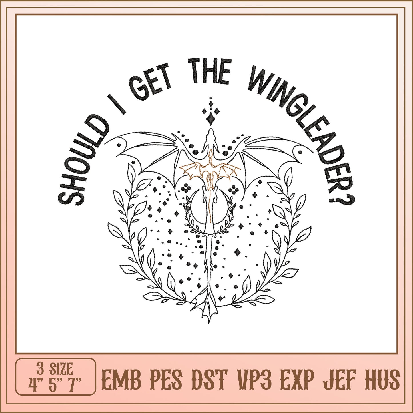 Dragon Wing Leader Embroidery Design