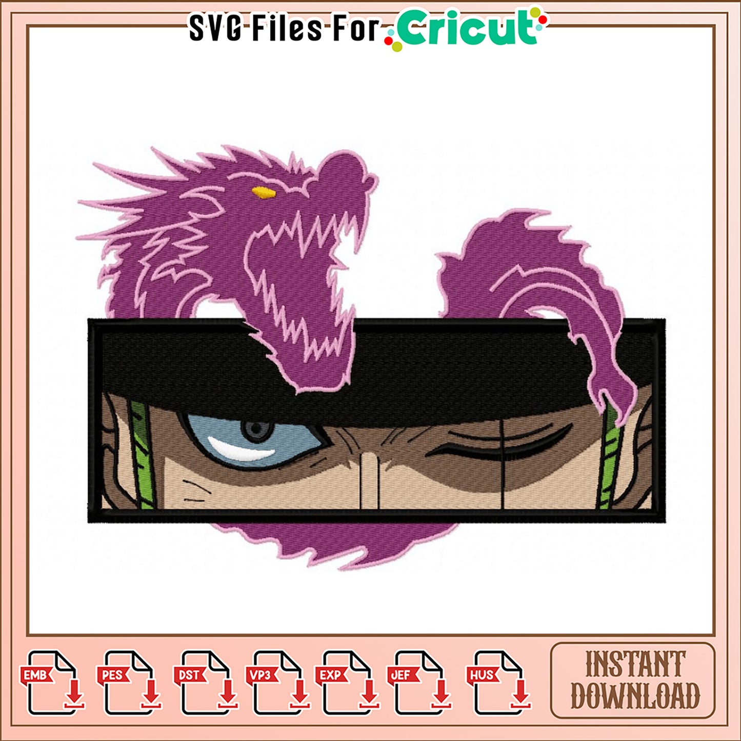 Dragon and Warrior Embroidery Design Instant Download