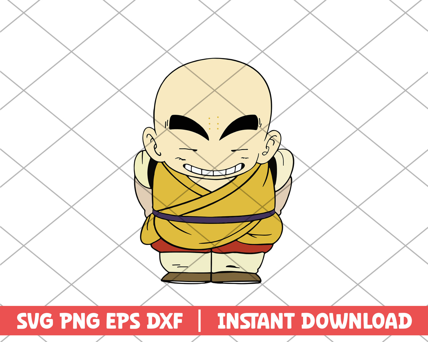 Dragon ball krillin cute anime svg