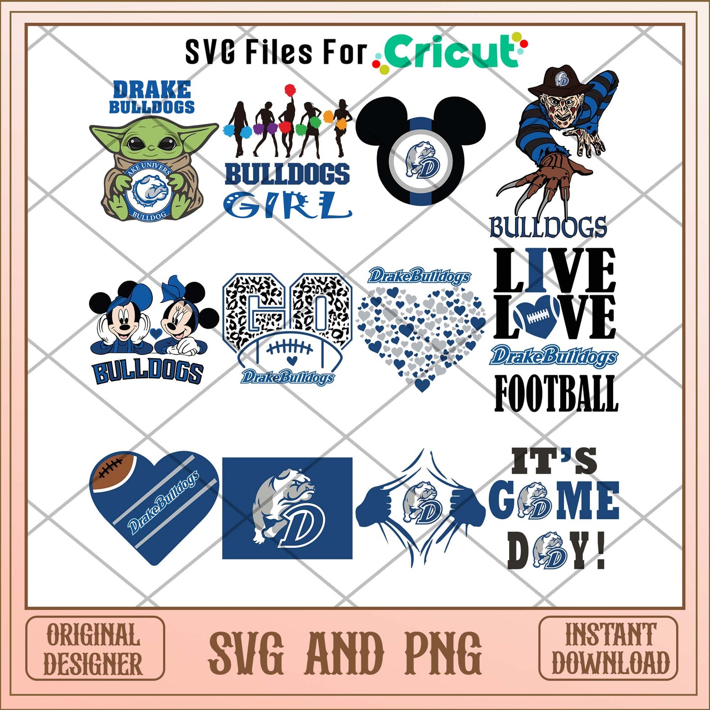 Drake Bulldogs Disney svg, Drake Bulldogs svg bundle, NCAA svg