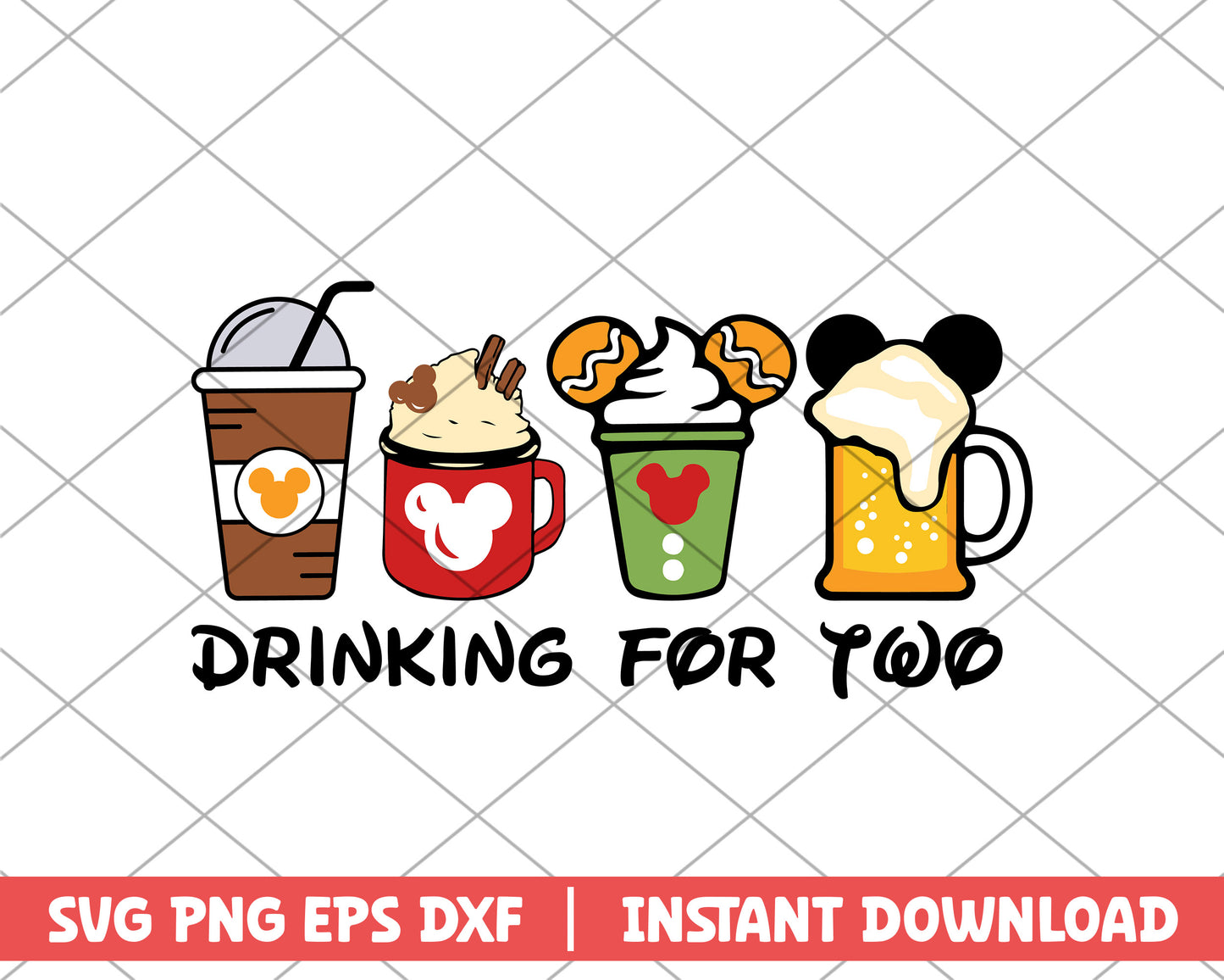 Drinking for two disney svg