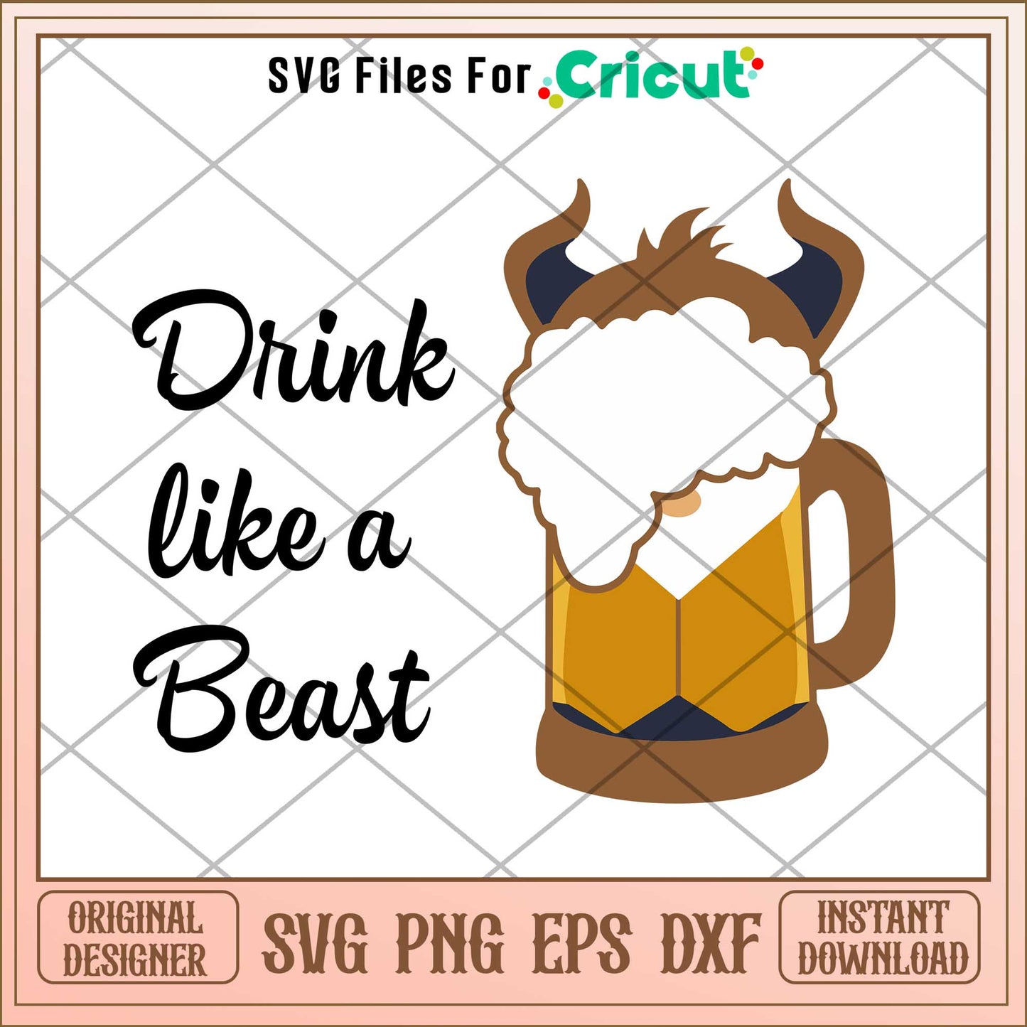Drink like a Beast svg, disney character svg, digital download