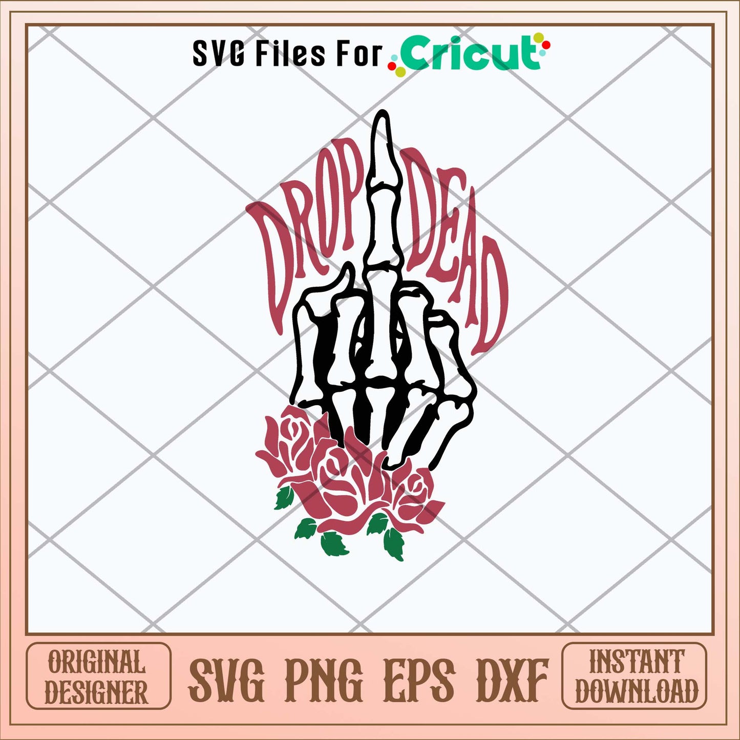 Drop Dead Bones Middle Finger Svg