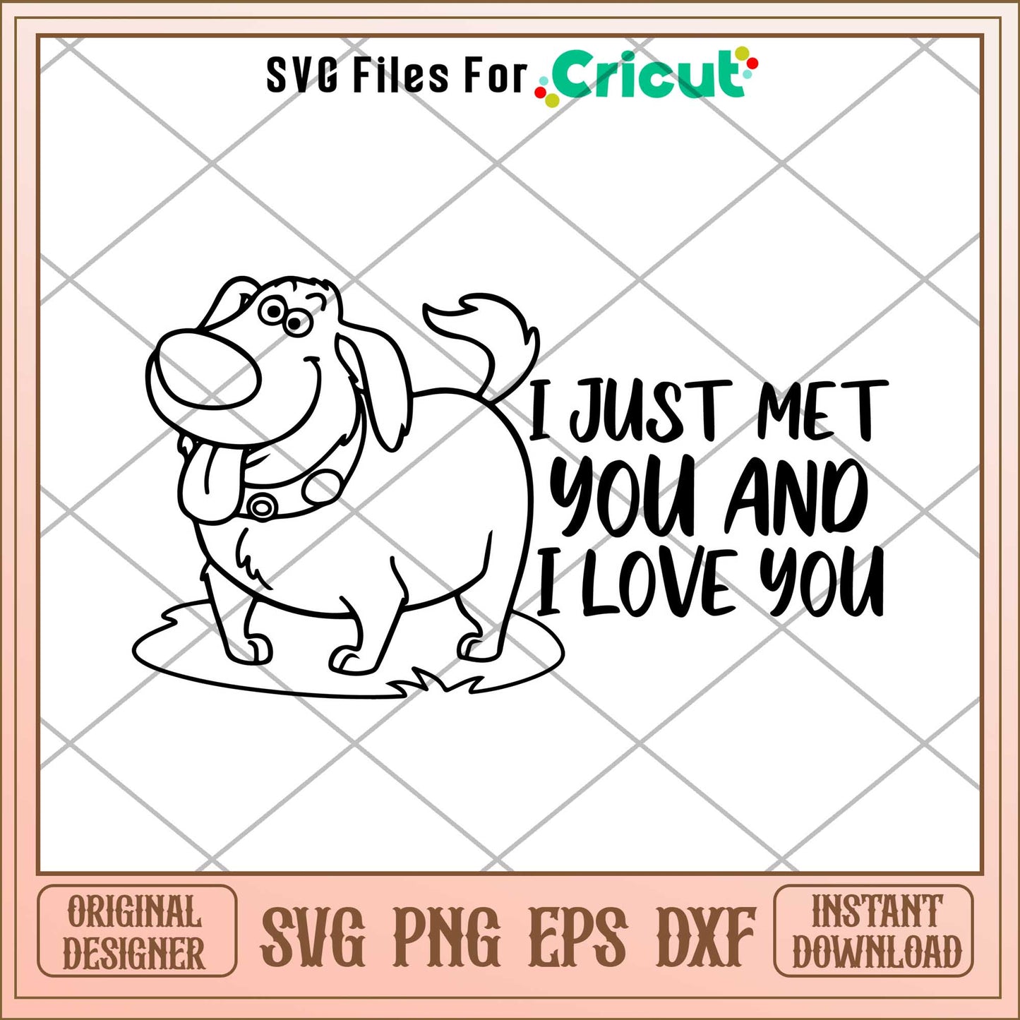 Dug Dog I just met you and I love you coloring Svg, up characters svg, digital dowload