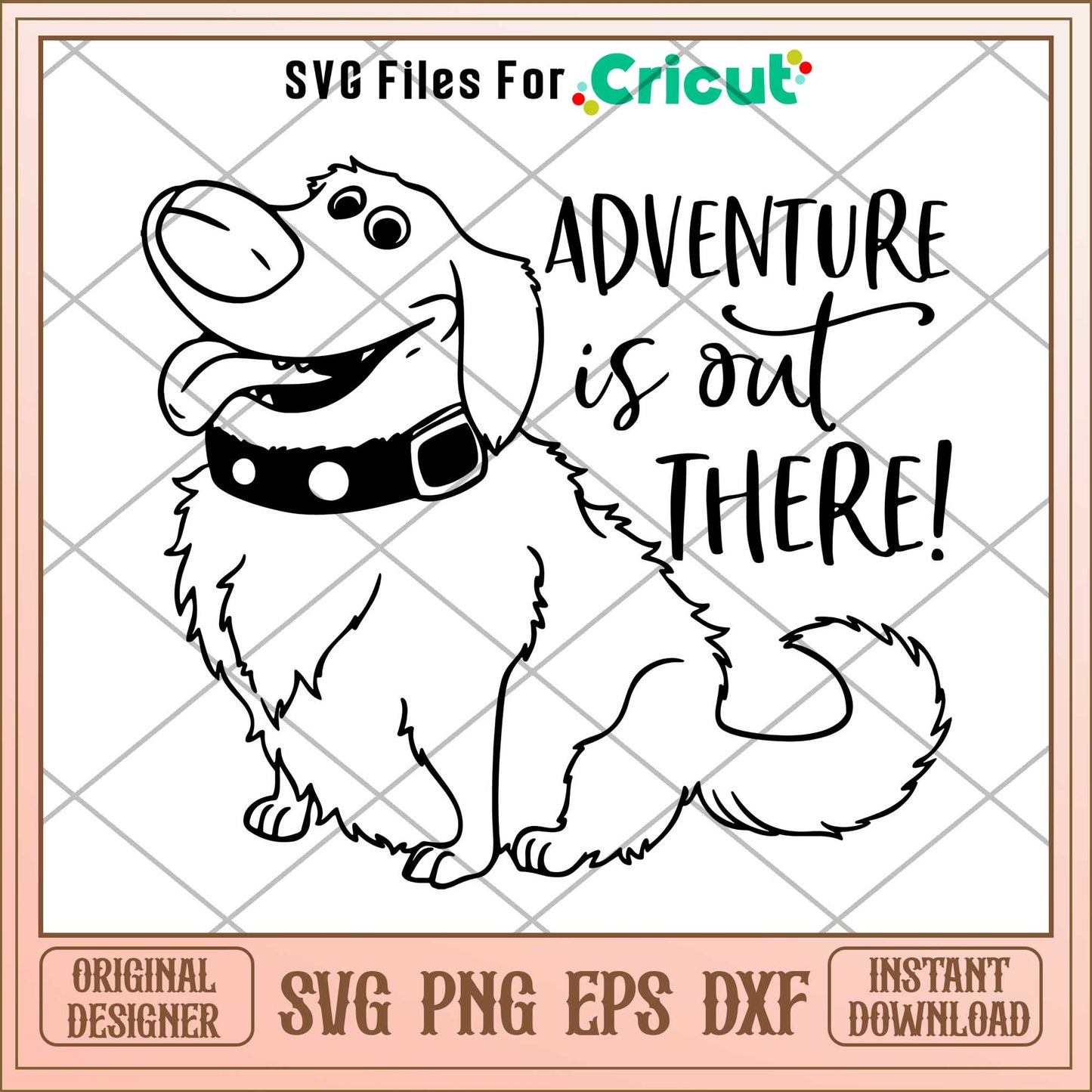 Dug dog Adventure Is Out There coloring Svg, up characters svg, digital dowload