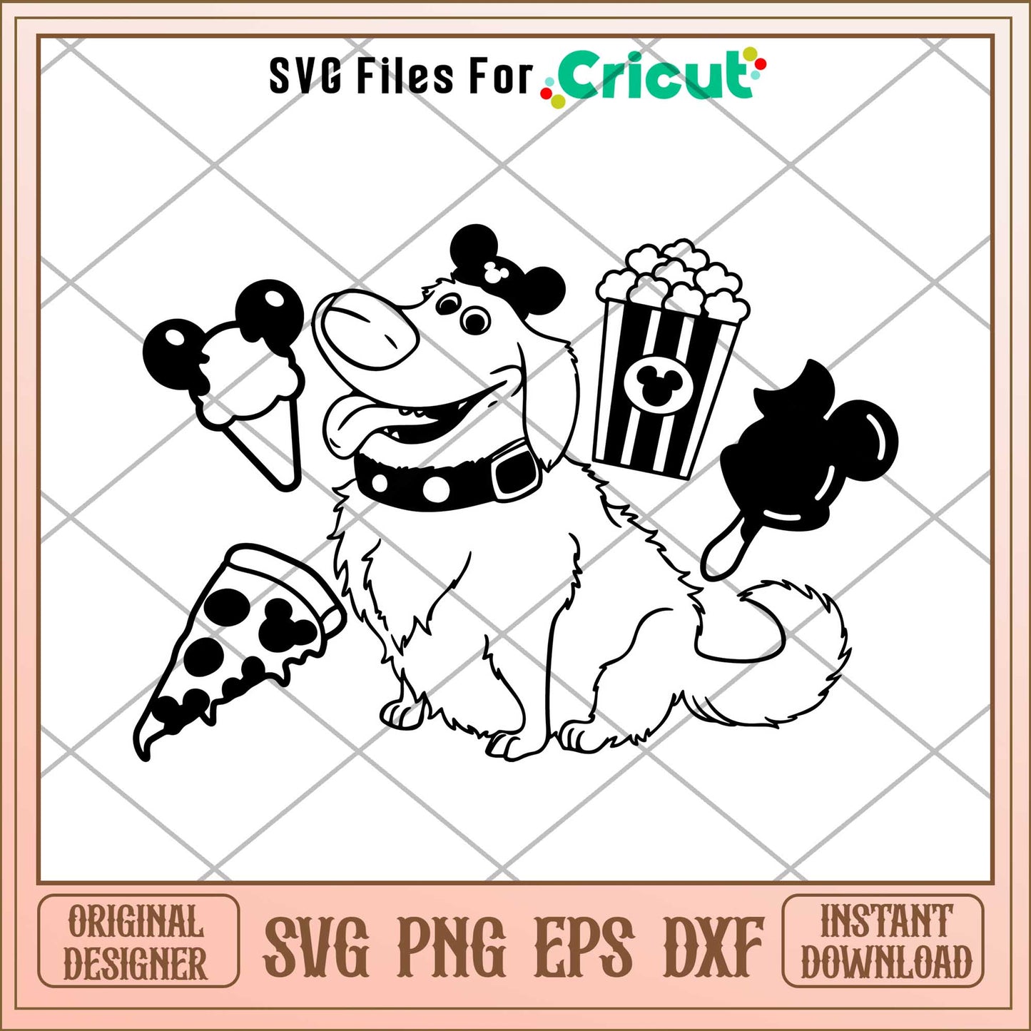 Dug from Up mickey head snack svg, up characters svg, digital dowload