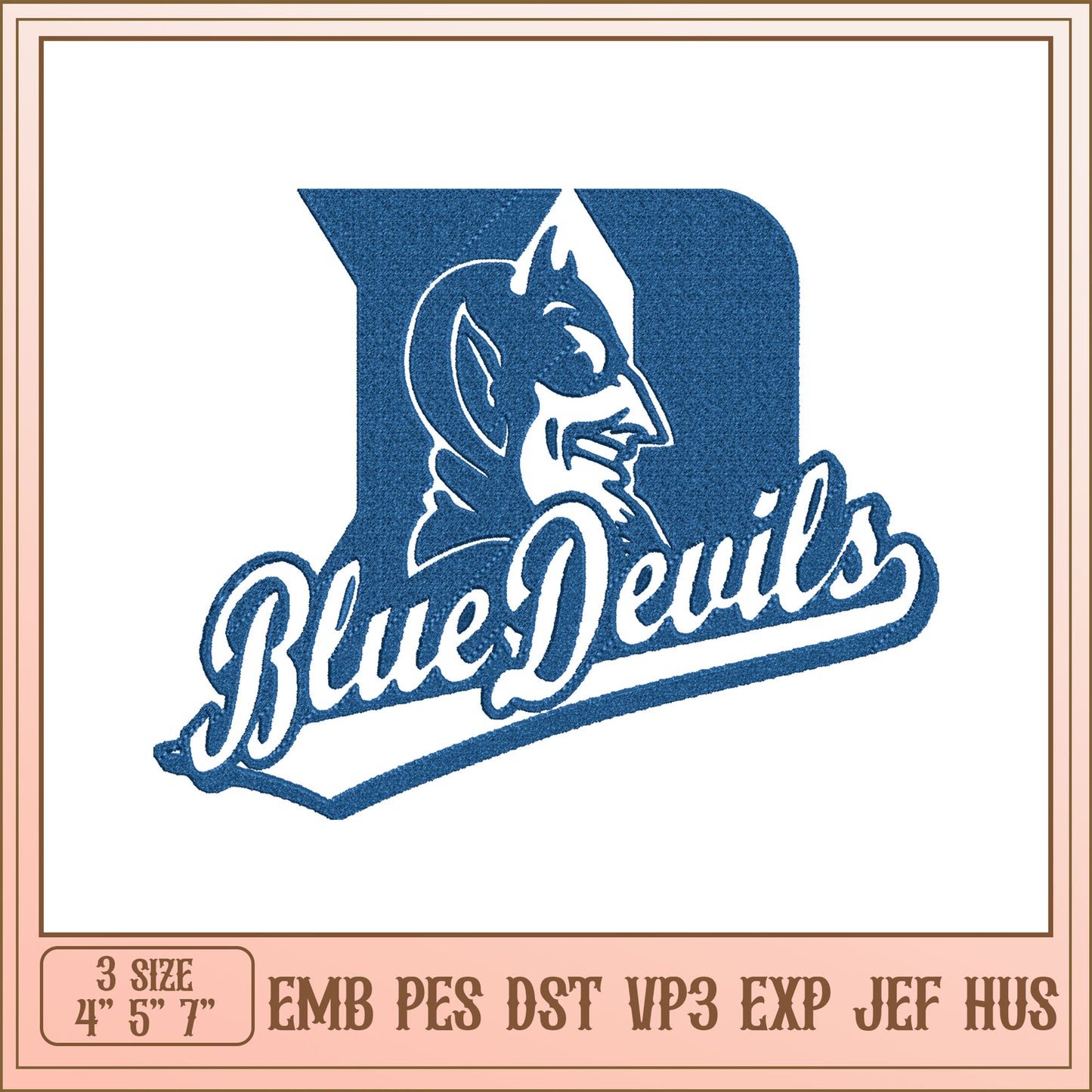 Duke Blue Devils Embroidery Design