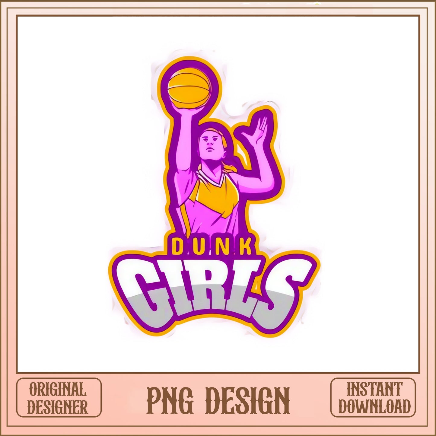 Dunk Girls Basketball PNG, Girls Basketball Logo PNG, Sport PNG