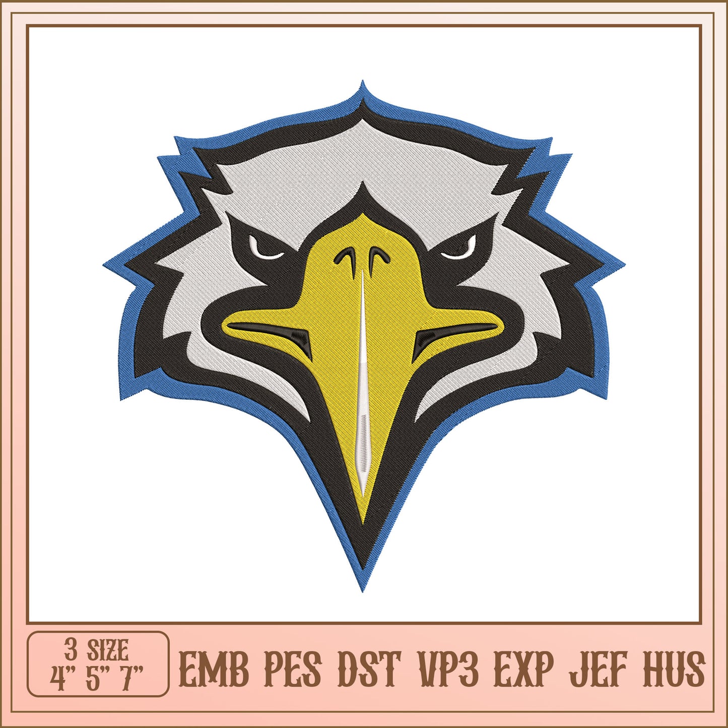 Eagle Head Embroidery Design for Custom Sewing Projects