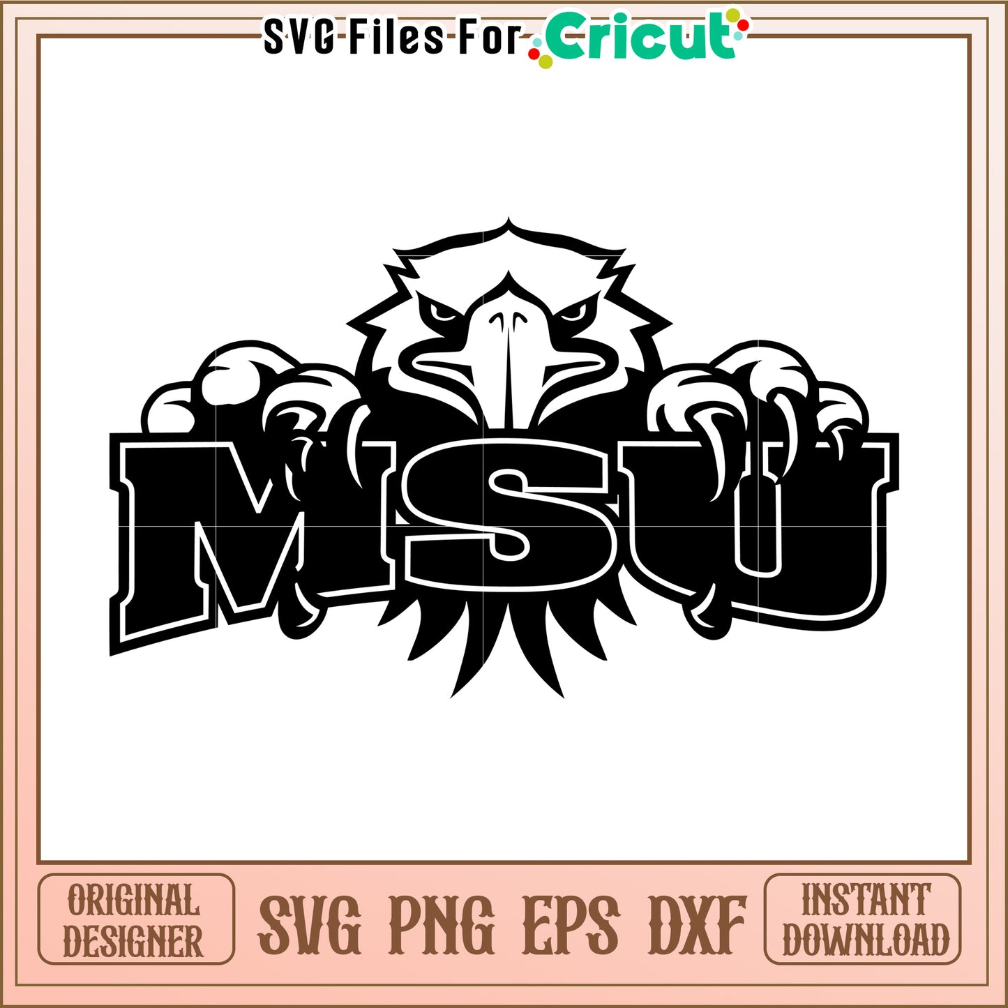 Eagle Mascot Design for SVG Files, Perfect for Cricut Projects and Crafts