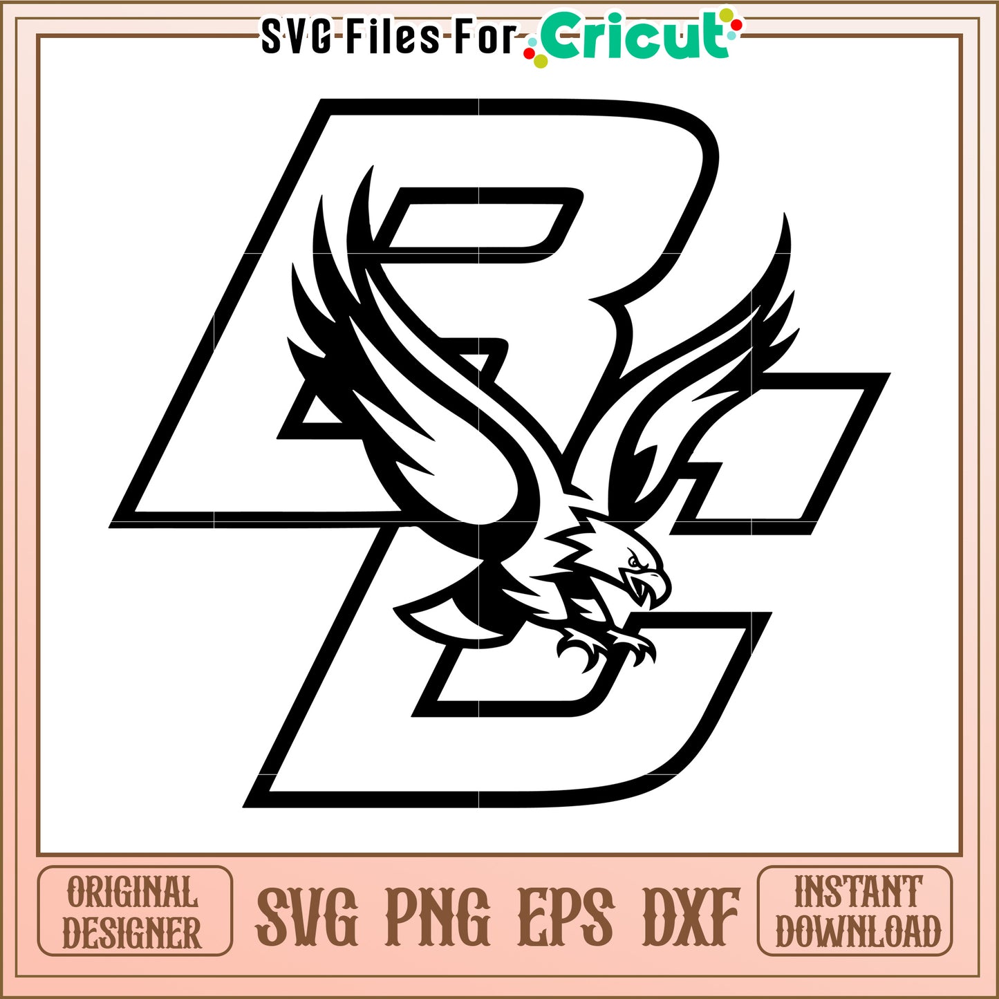 Eagle logo design for Cricut projects, download SVG and PNG files now