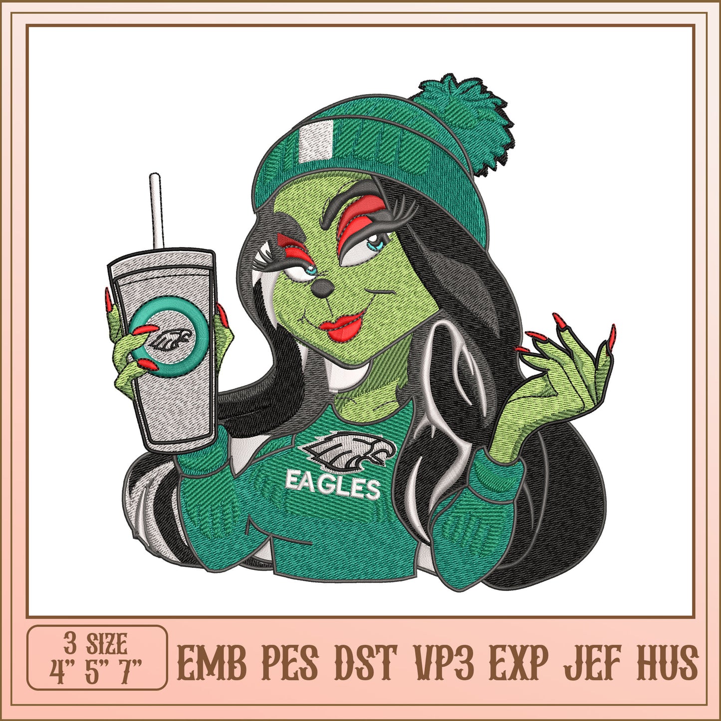 Eagles Girl Embroidery Design - EMB PES DST