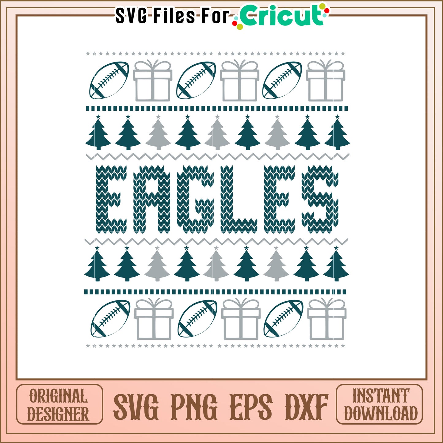 Eagles Holiday SVG Design for Sports Fans Gift